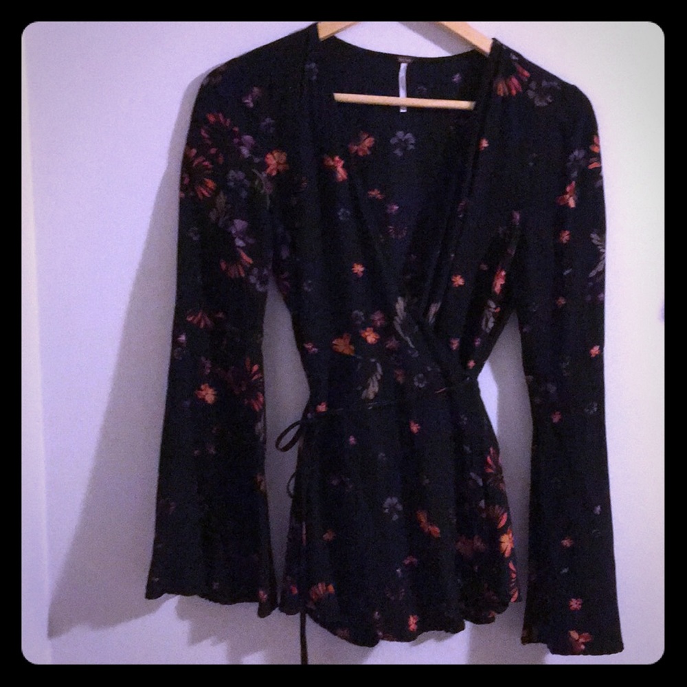 Free People Bell Sleeve wrap top